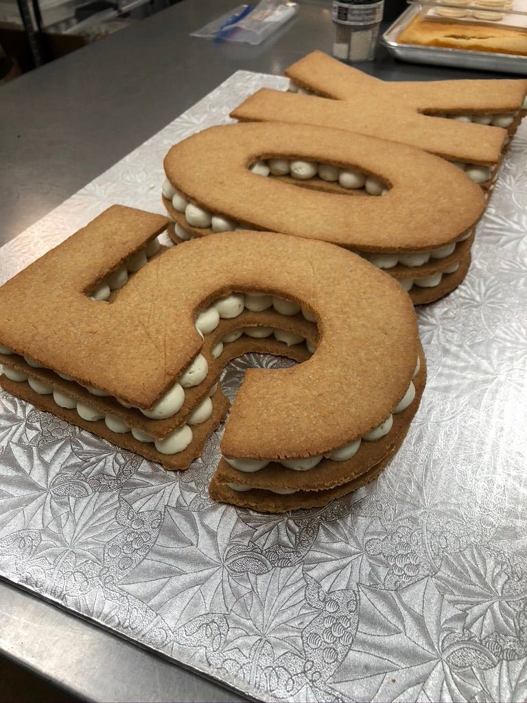 Vegan Gluten-Free Cookie & Pastry Cream Letter Tart - KARMA BAKER WSTLK